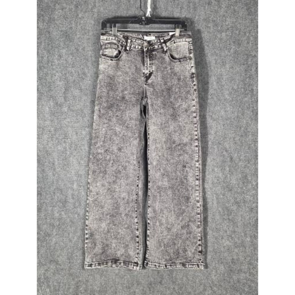 FIRE & RAIN Womens Acid Wash Wide Leg Jeans‎ Size 11 Denim Gray Chic Boho Casual